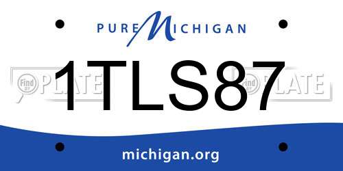 1TLS87 Michigan License Plate