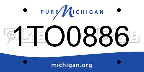 1TO0886 Michigan License Plate
