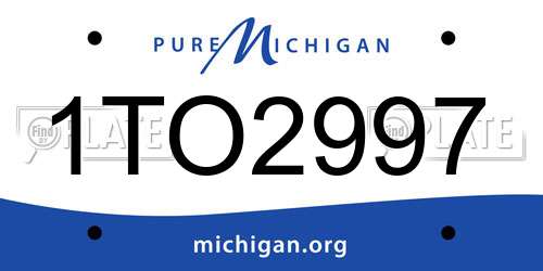 1TO2997 Michigan License Plate