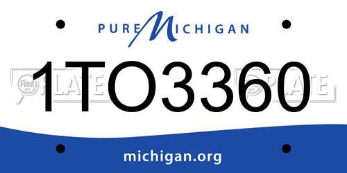 1TO3360 Michigan License Plate