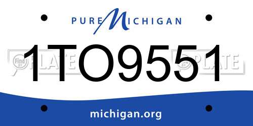 1TO9551 Michigan License Plate