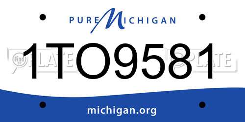 1TO9581 Michigan License Plate