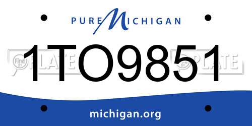 1TO9851 Michigan License Plate