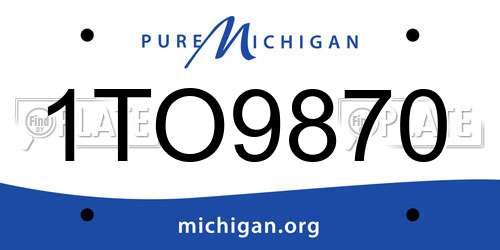 1TO9870 Michigan License Plate