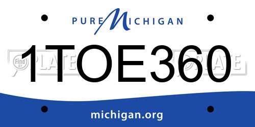 1TOE360 Michigan License Plate