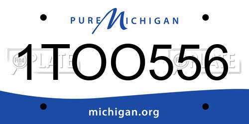 1TOO556 Michigan License Plate