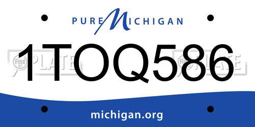 1TOQ586 Michigan License Plate