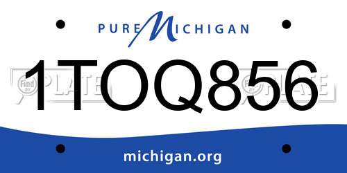 1TOQ856 Michigan License Plate