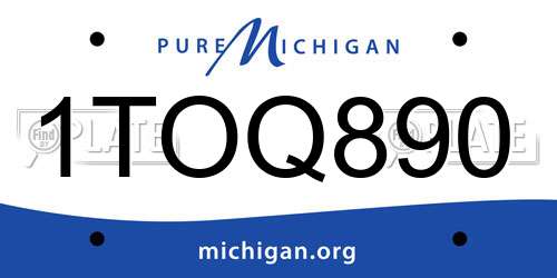 1TOQ890 Michigan License Plate