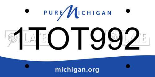 1TOT992 Michigan License Plate