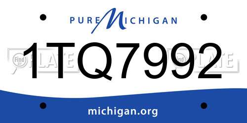 1TQ7992 Michigan License Plate
