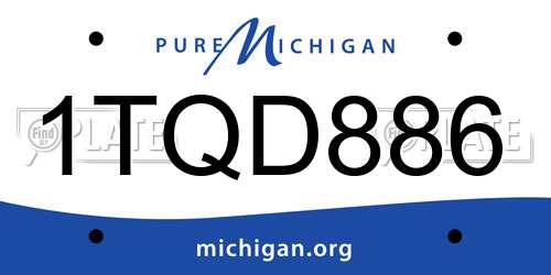 1TQD886 Michigan License Plate