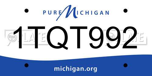 1TQT992 Michigan License Plate