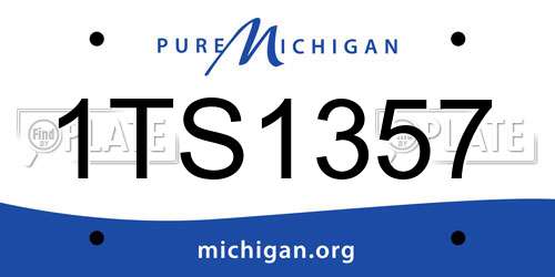 1TS1357 Michigan License Plate