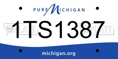 1TS1387 Michigan License Plate