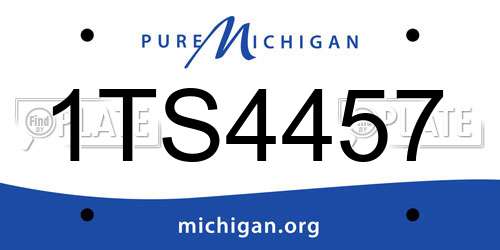 1TS4457 Michigan License Plate