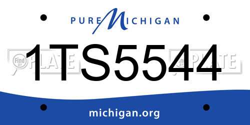 1TS5544 Michigan License Plate