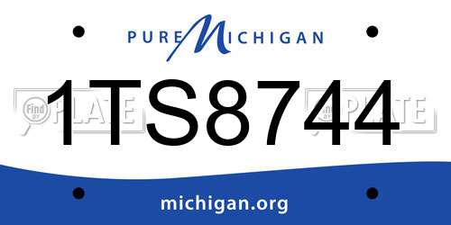 1TS8744 Michigan License Plate