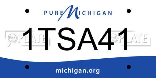 1TSA41 Michigan License Plate