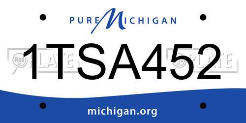 1TSA452 Michigan License Plate