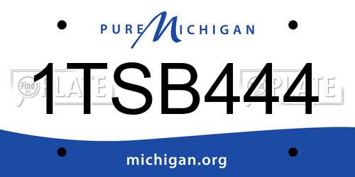 1TSB444 Michigan License Plate