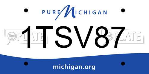 1TSV87 Michigan License Plate