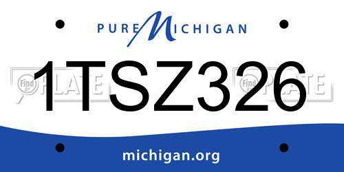 1TSZ326 Michigan License Plate