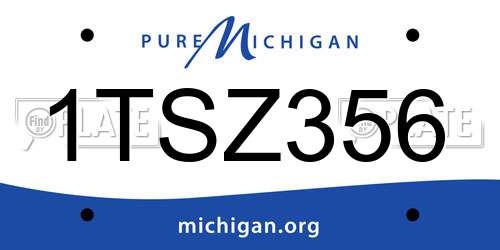 1TSZ356 Michigan License Plate
