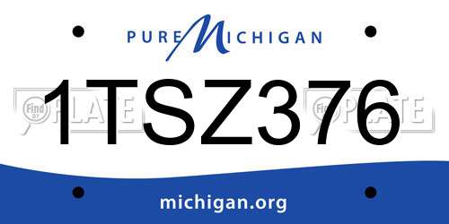 1TSZ376 Michigan License Plate