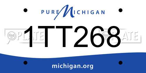 1TT268 Michigan License Plate