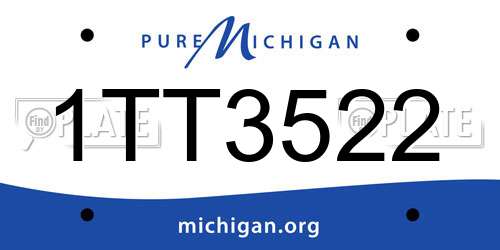 1TT3522 Michigan License Plate