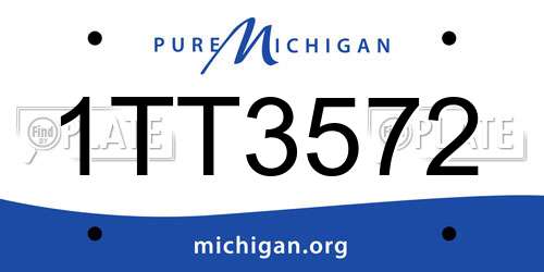 1TT3572 Michigan License Plate