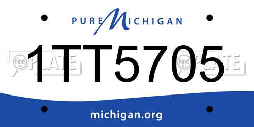 1TT5705 Michigan License Plate