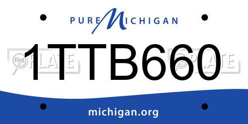 1TTB660 Michigan License Plate