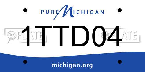 1TTD04 Michigan License Plate