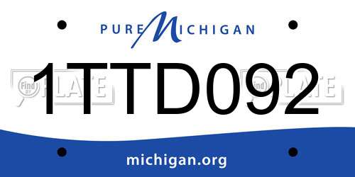 1TTD092 Michigan License Plate