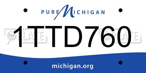 1TTD760 Michigan License Plate