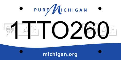 1TTO260 Michigan License Plate