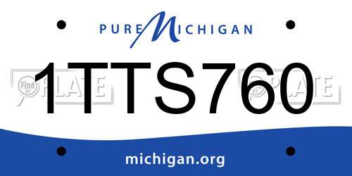 1TTS760 Michigan License Plate