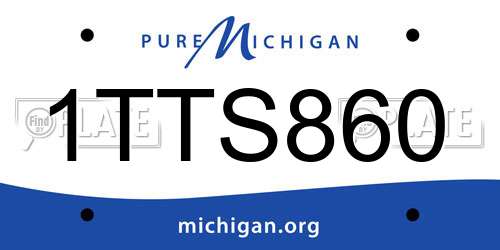 1TTS860 Michigan License Plate
