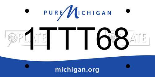 1TTT68 Michigan License Plate