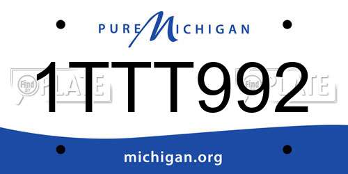 1TTT992 Michigan License Plate