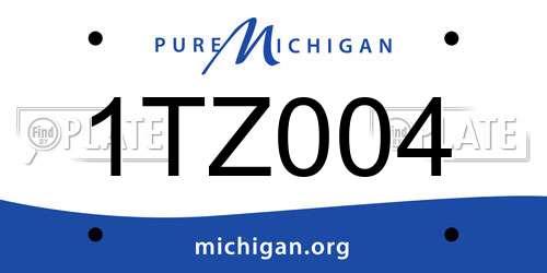 1TZ004 Michigan License Plate