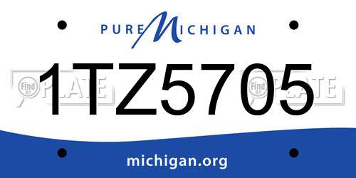 1TZ5705 Michigan License Plate