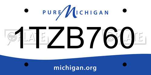 1TZB760 Michigan License Plate