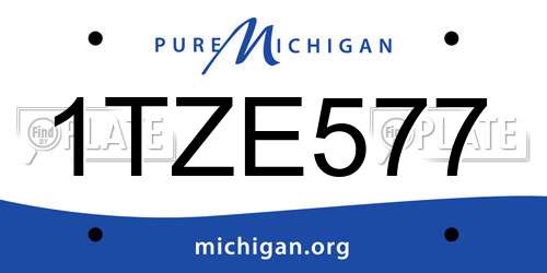 1TZE577 Michigan License Plate
