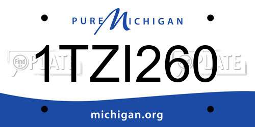 1TZI260 Michigan License Plate