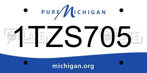 1TZS705 Michigan License Plate