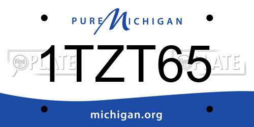 1TZT65 Michigan License Plate