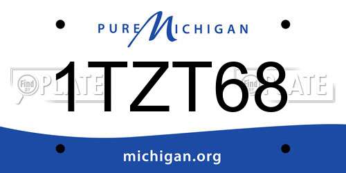 1TZT68 Michigan License Plate